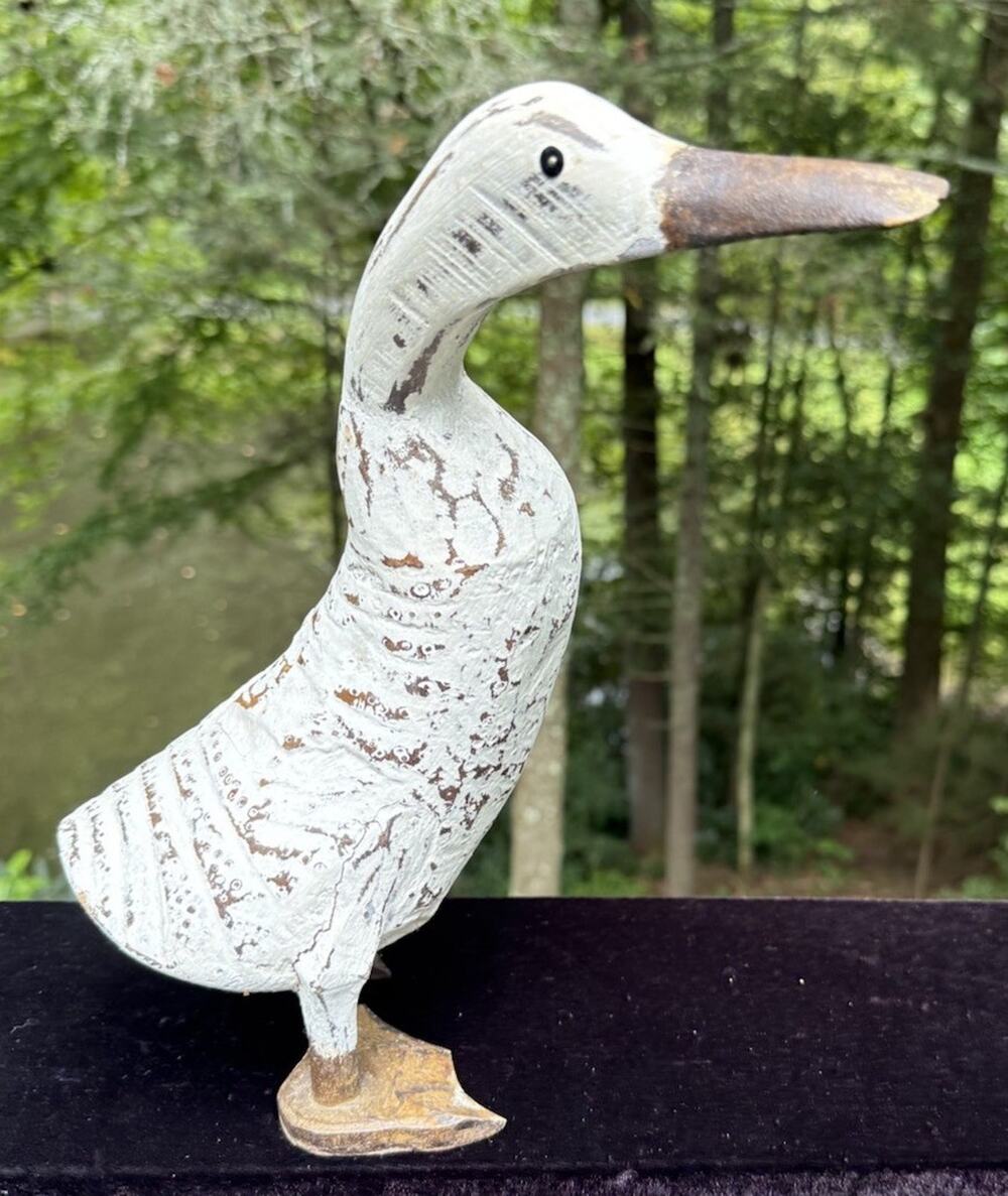 Vintage Wood Primitive 12” White Goose Country Farmhouse Figurine